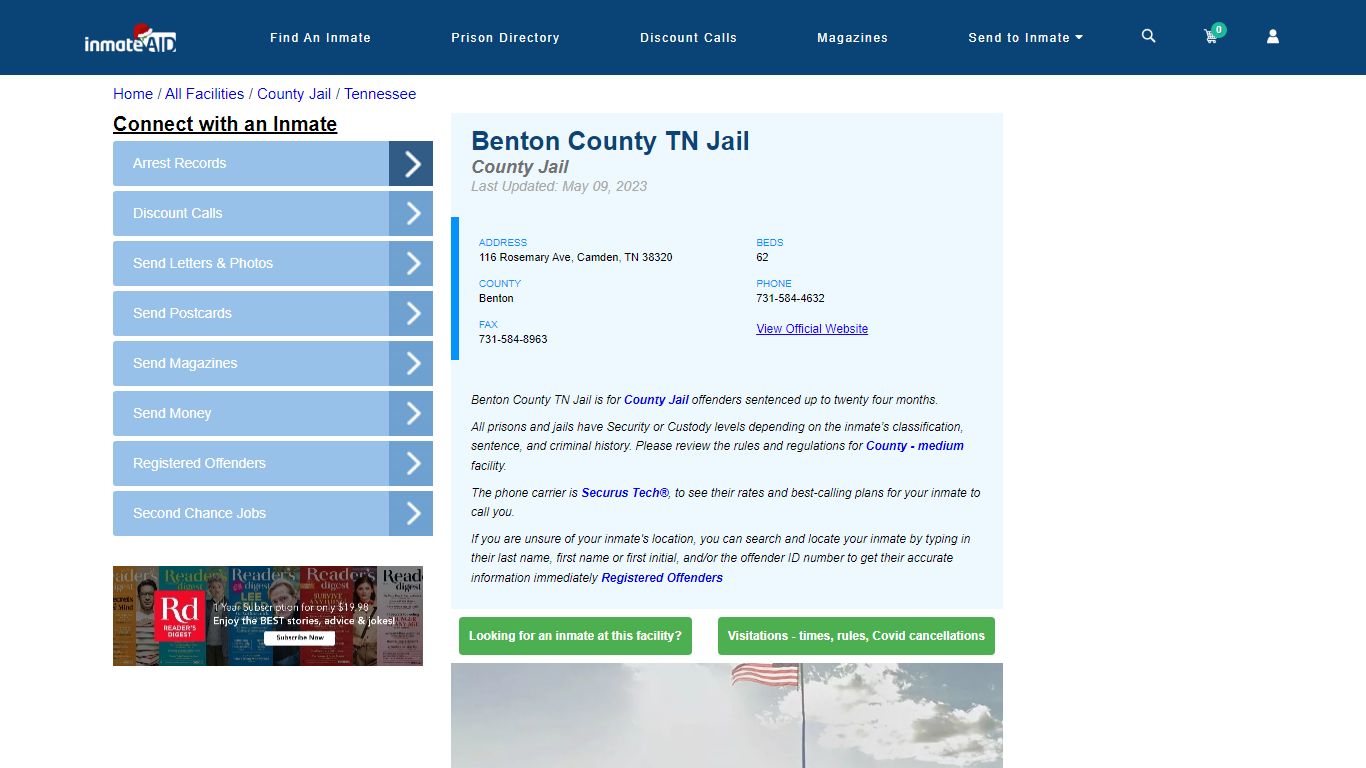 Benton County TN Jail - Inmate Locator - Camden, TN